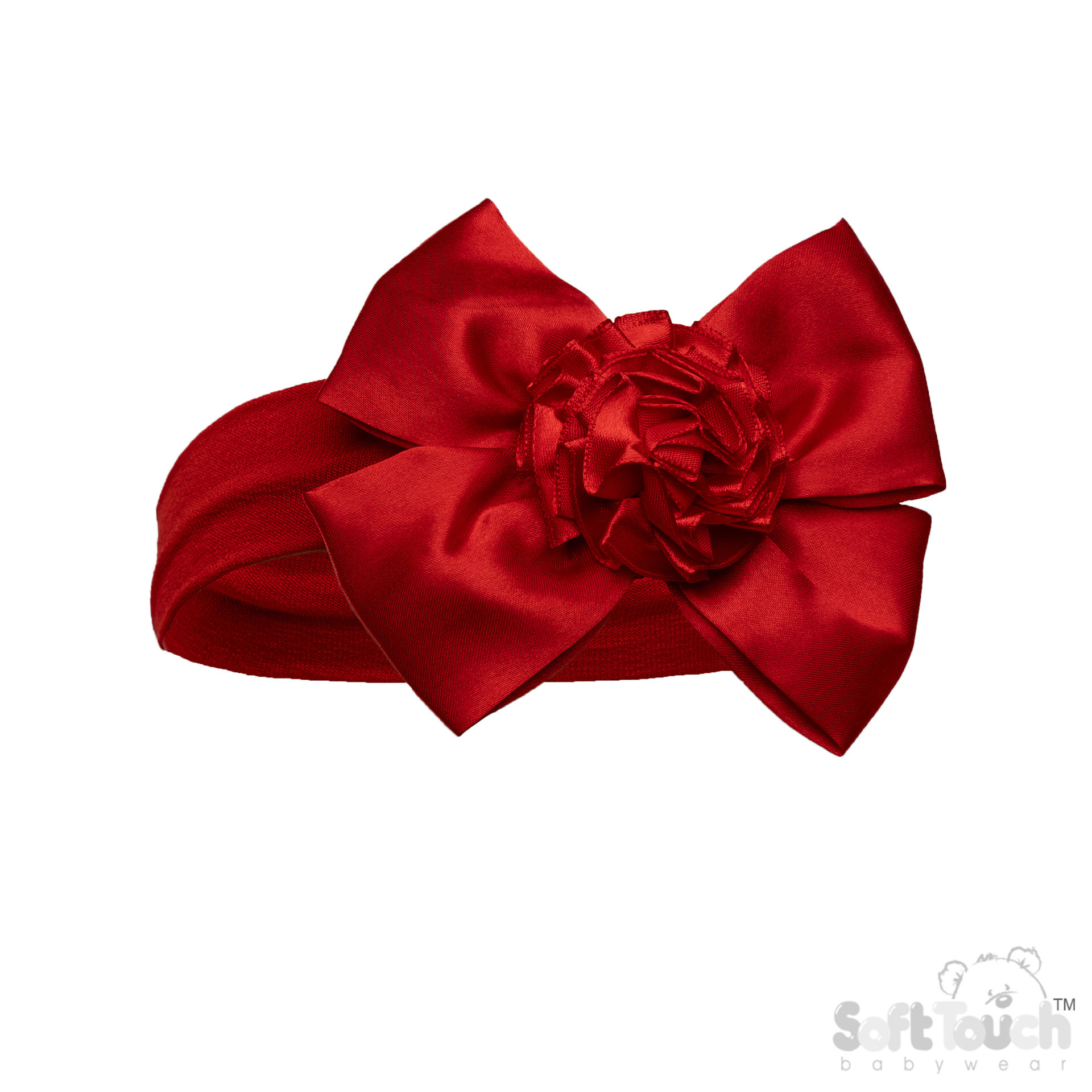Red Headband w/Bow & Flower : HB120-R