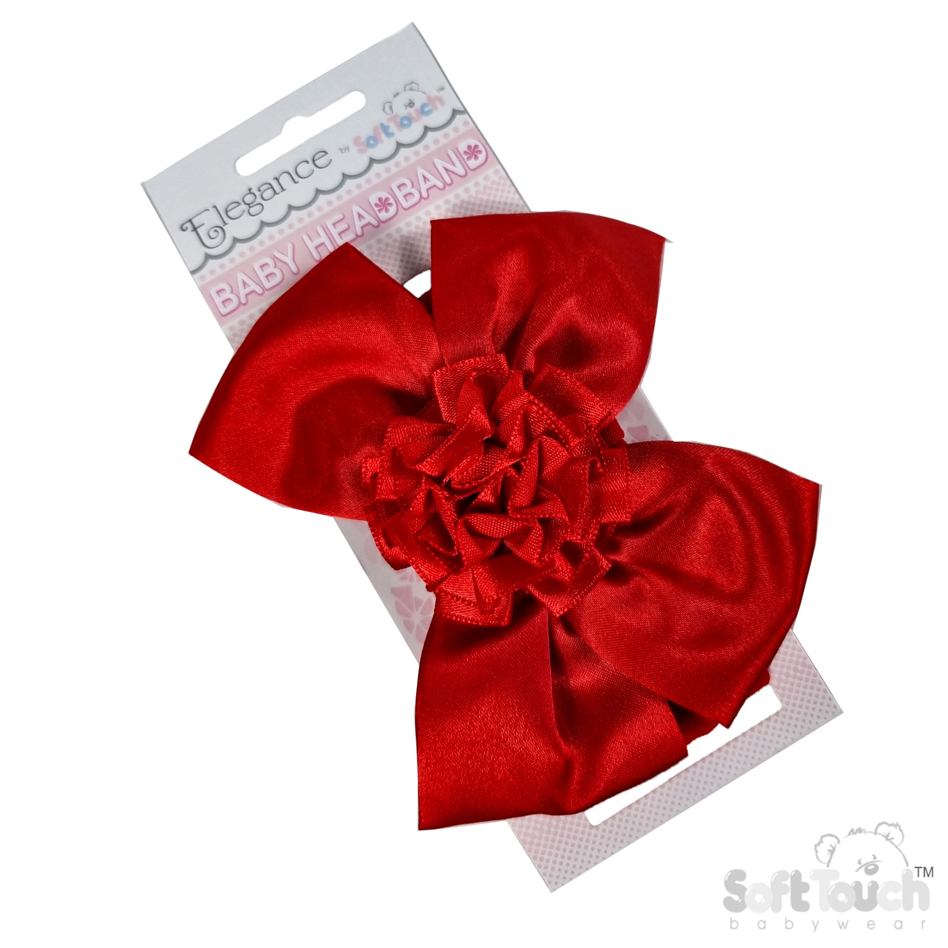 Red Headband w/Bow & Flower : HB120-R