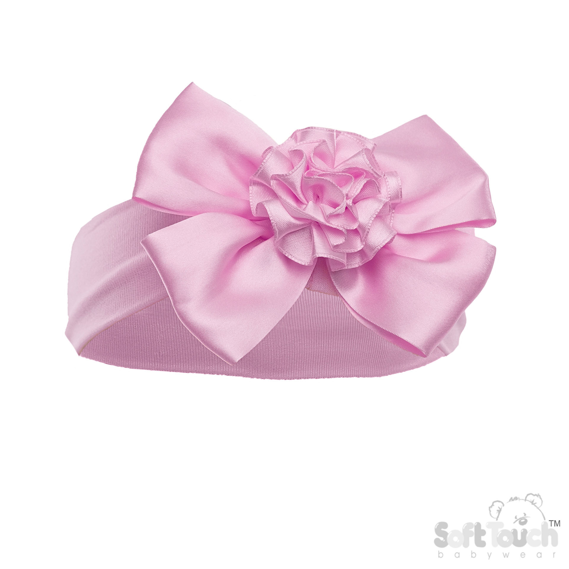 Pink Headband w/Bow & Flower : HB120-P