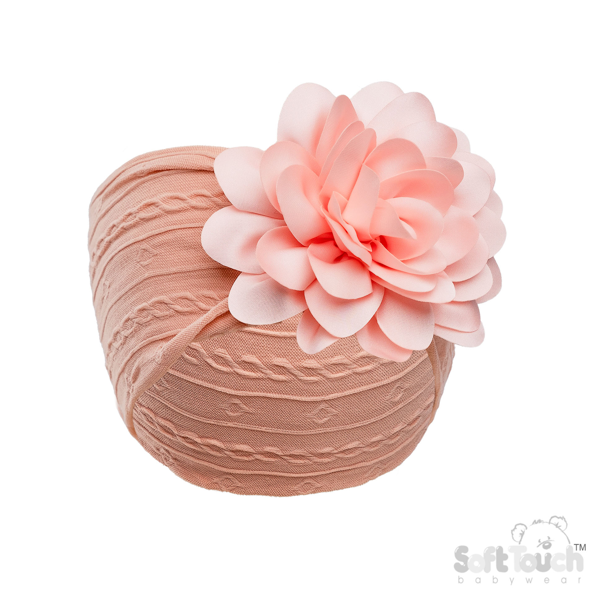 Rose Gold Cable Headband w/Large Flower : HB122-RO